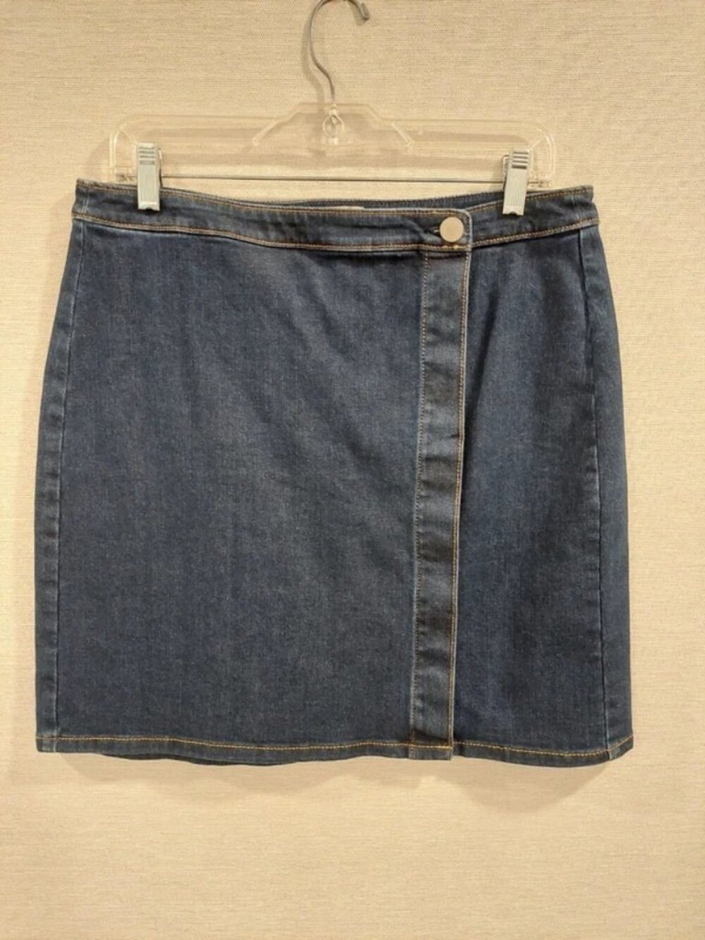 LOFT Outlet Dark Wash Denim Button-Front Jean Skirt Size 10